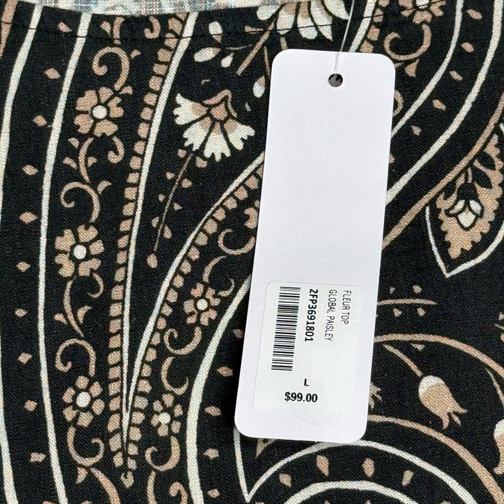 Soft Surroundings Black and Cream Paisley Blouse - Picture 14 of 16